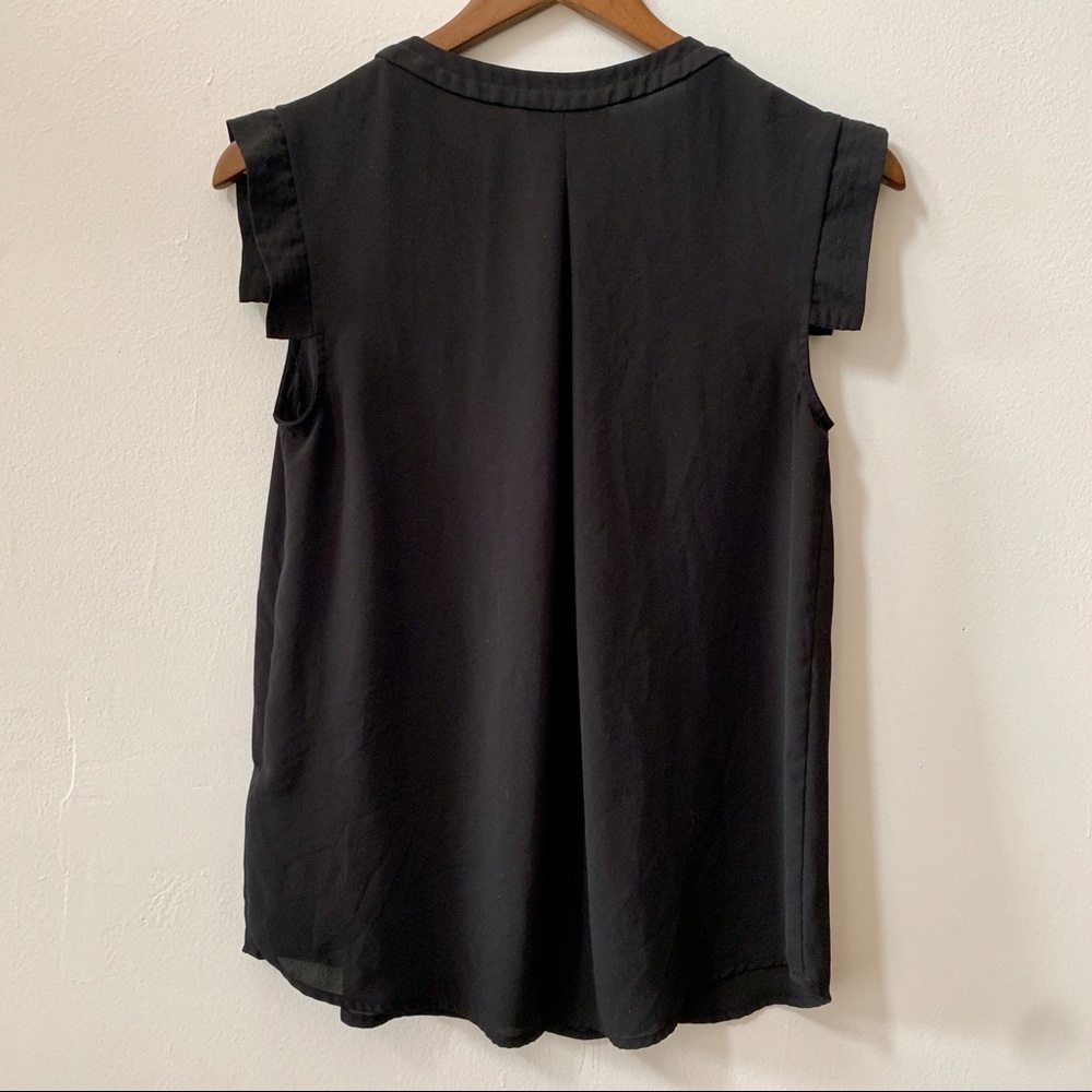 J. Crew Black Flutter-Sleeve Top - Picture 3 of 6